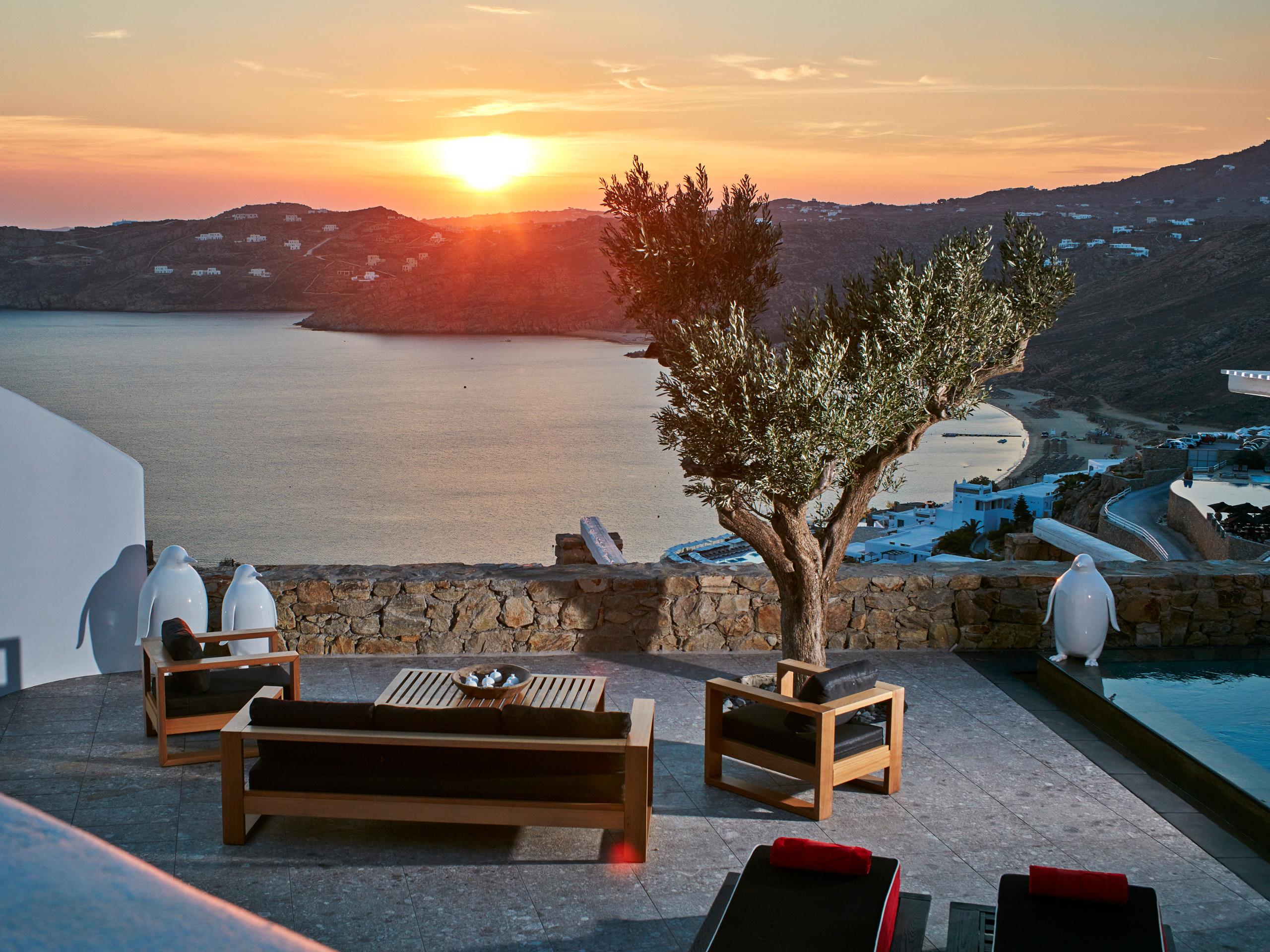 Myconian Avaton Sunset Panorama in Mykonos