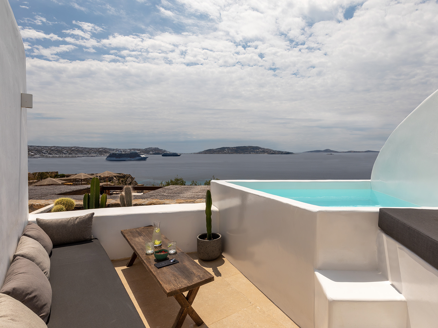 Rocabella Mykonos Front Sea View Suite Outdoor Mini Plunge Pool R 01