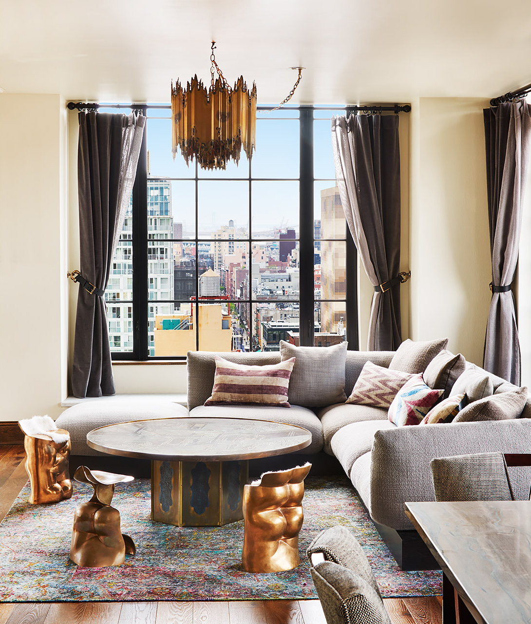 Ludlow Hotel Suite Living Room Sofa Interior Design City View Mirrors Detail M 11 R A A