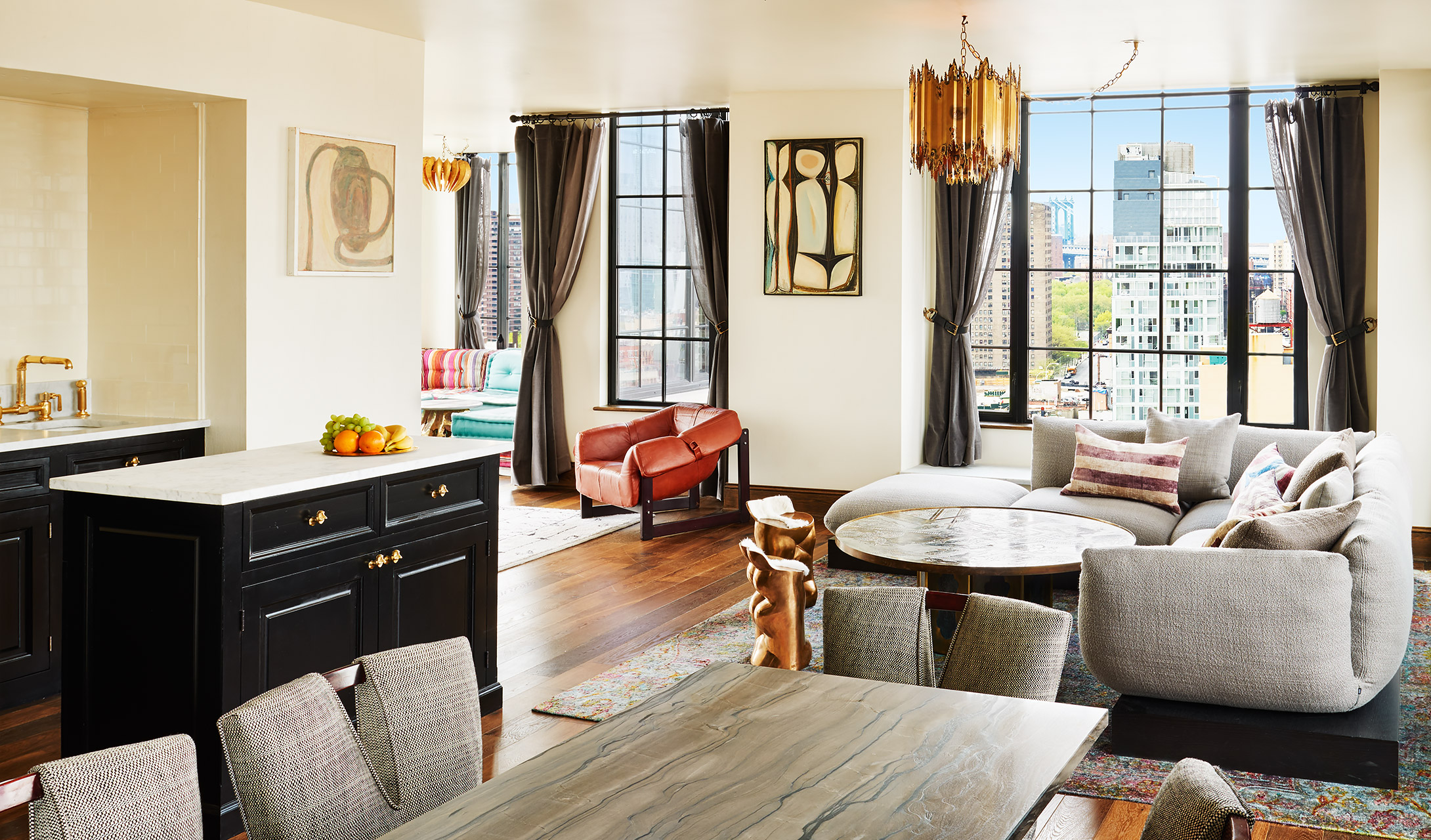 Ludlow Hotel Suite Kitchen Living Room Interior Design City View M 09 R