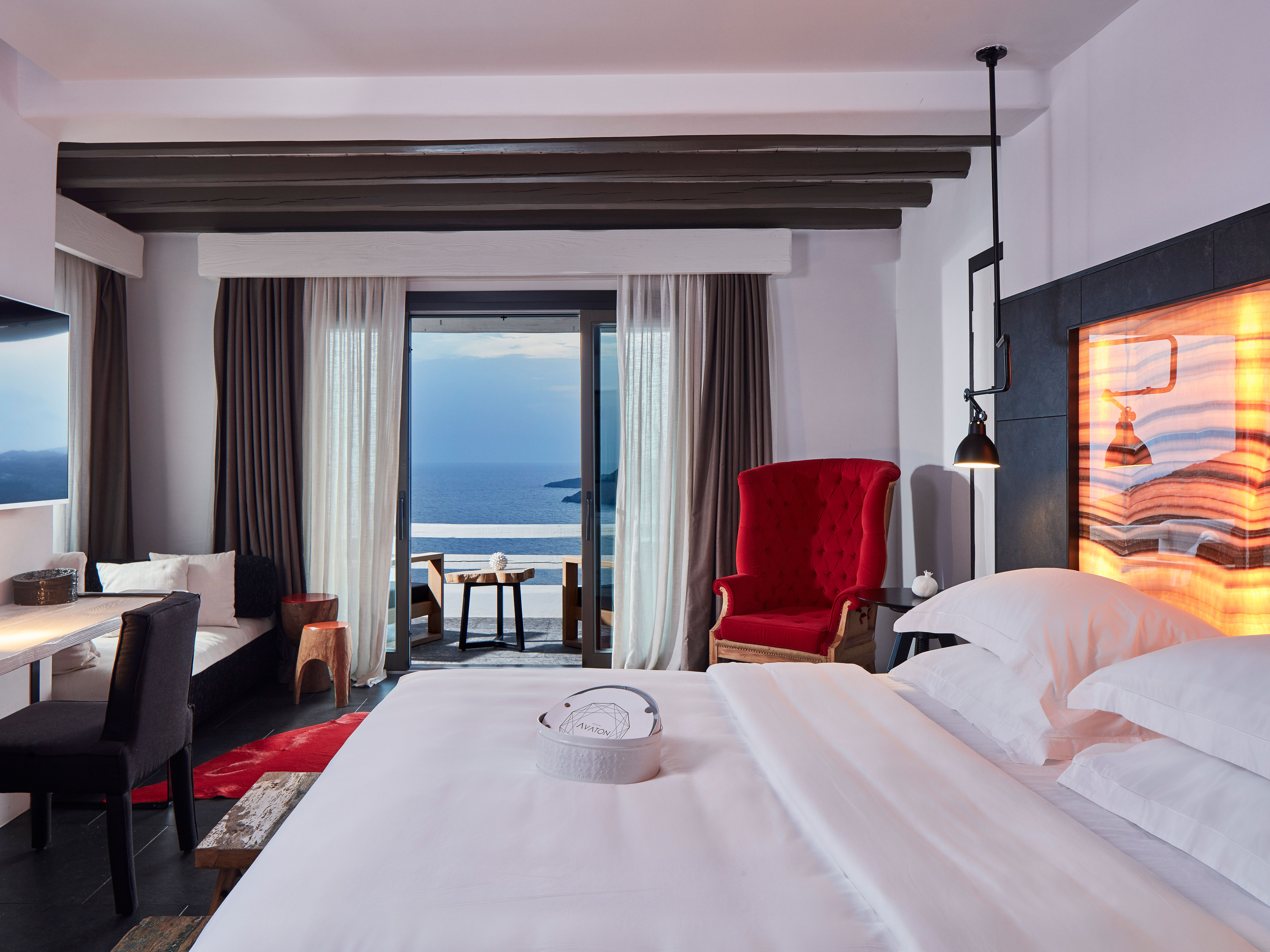 Myconian Avaton Bedroom View in Mykonos